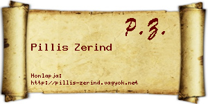 Pillis Zerind névjegykártya